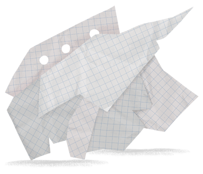 Ilustración de una hoja de papel arrugada